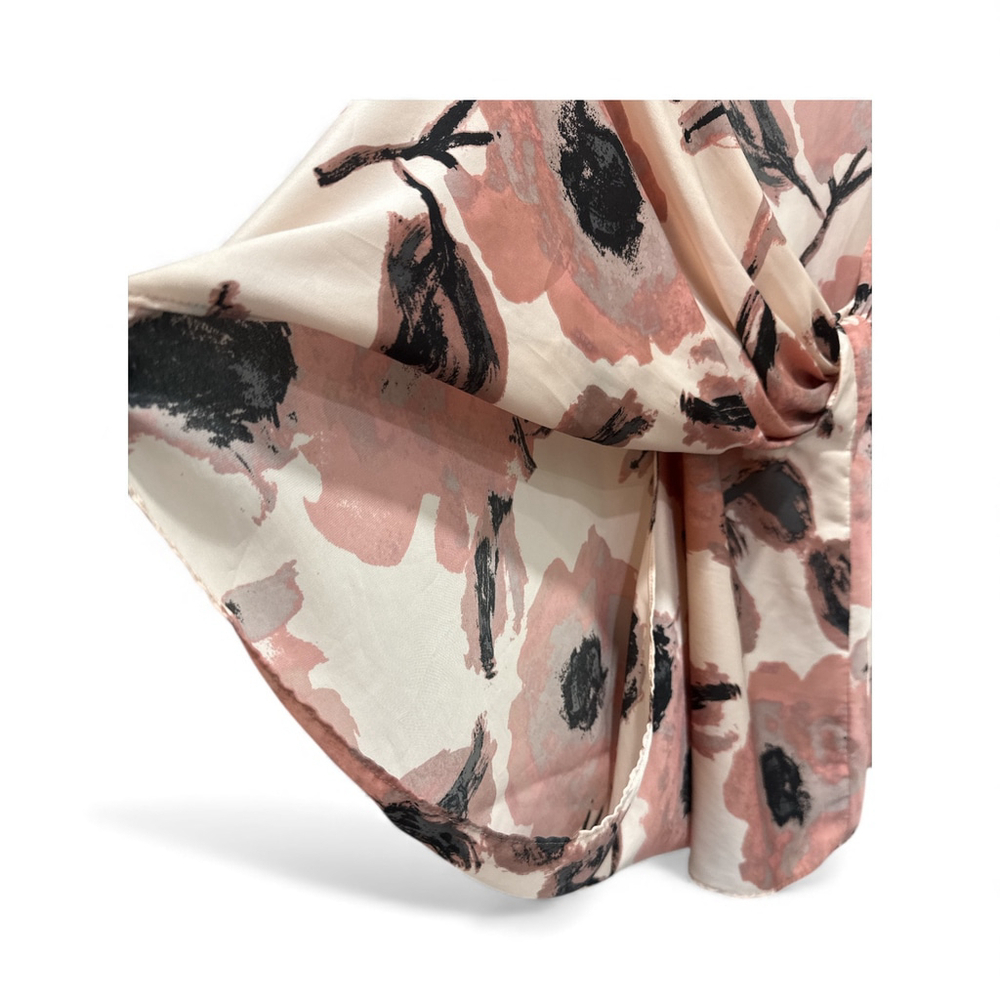 Floral Pink and Black Butterfly Sleeve Blouse M - Picture 3 of 4